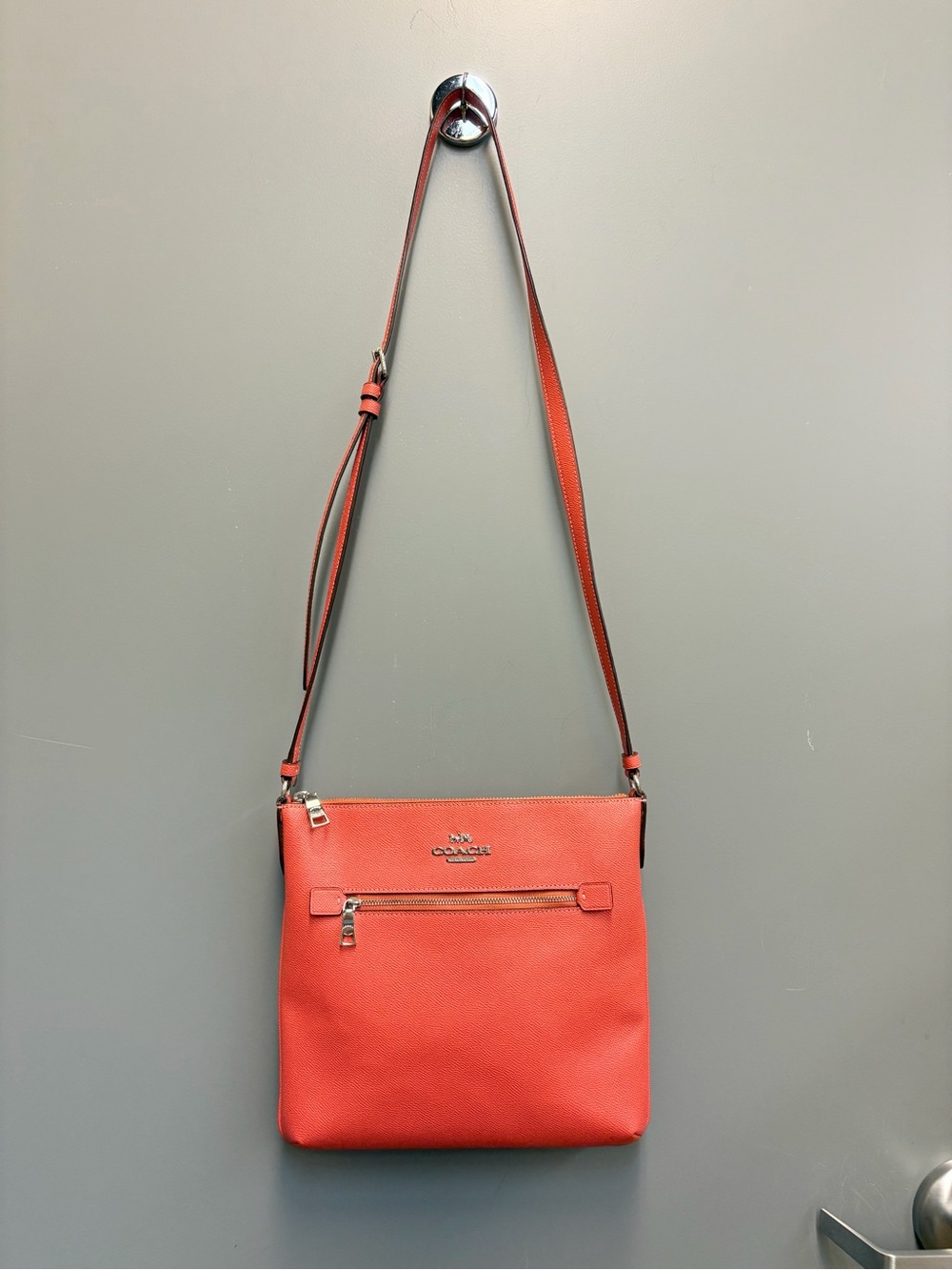Coach Rowan File Crossbody Bag Strawberry Haze Leather Silver F29246